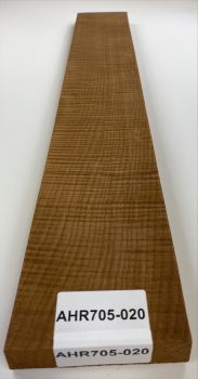 Neck Sycamore / European Maple, Unique Piece #020, curly, roasted "Choco"  713 x 107 x 25mm